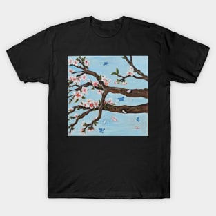 almond tree branches in bloom T-Shirt